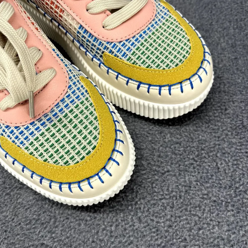 Nicole Miller Shoes Womens‎ 7 Beige Brita Mixed Woven sneaker